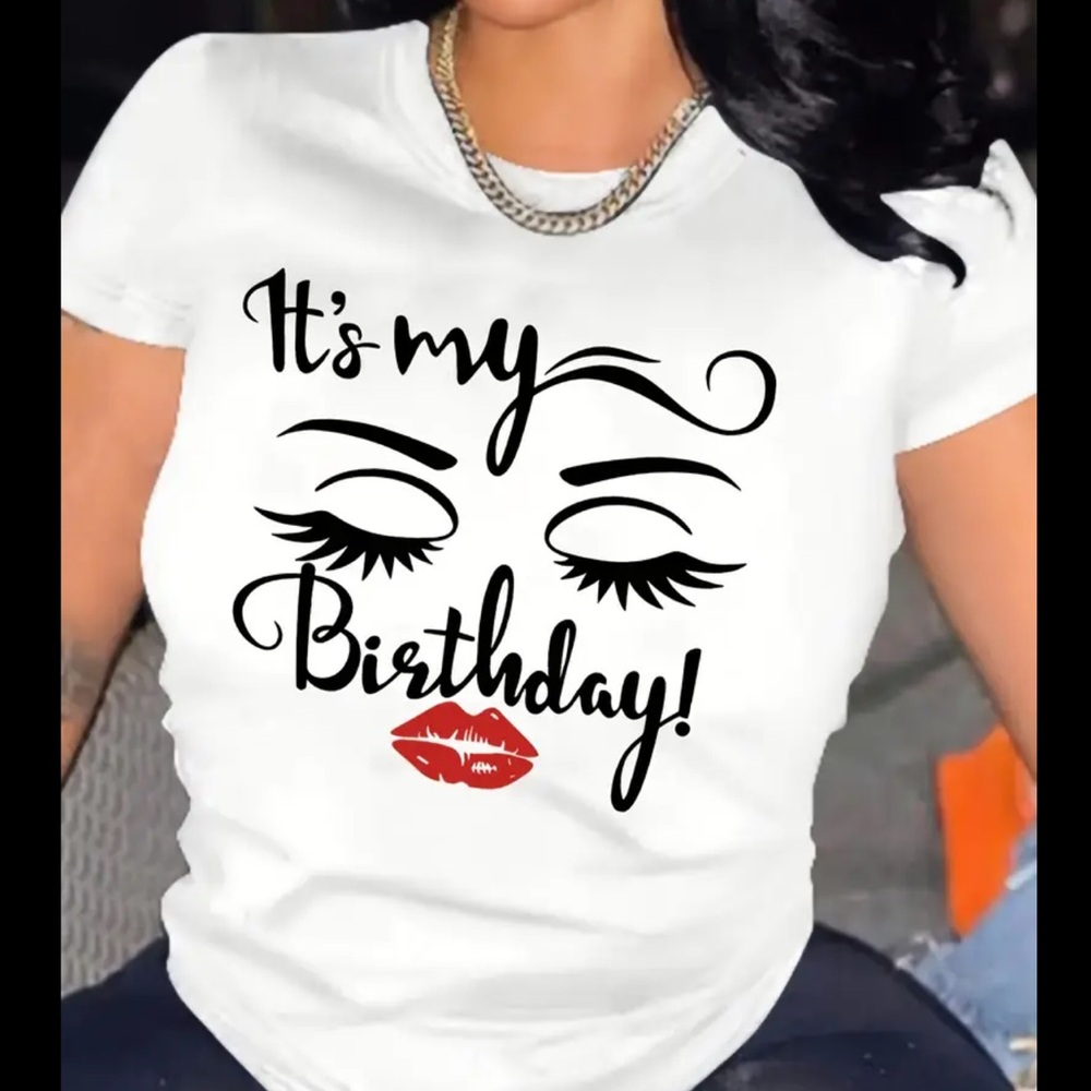 White "It's My Birthday" T Shirt